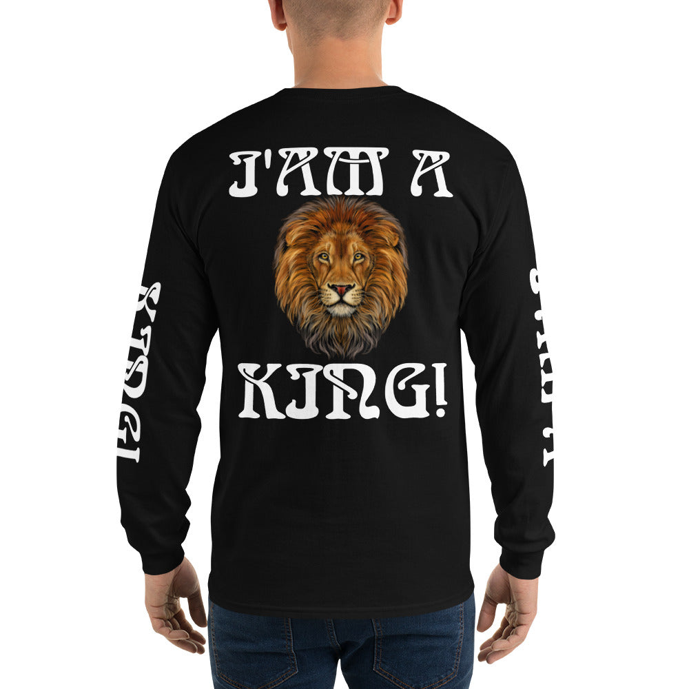 “I’AM A KING!” Men’s Long Sleeve Shirt W/White Font