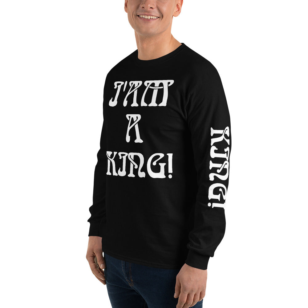 “I’AM A KING!” Men’s Long Sleeve Shirt W/White Font