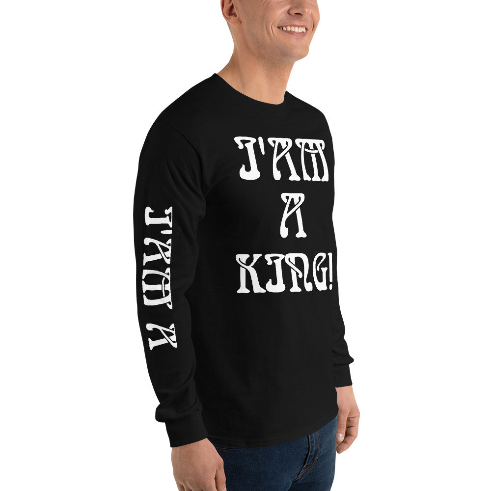 “I’AM A KING!” Men’s Long Sleeve Shirt W/White Font