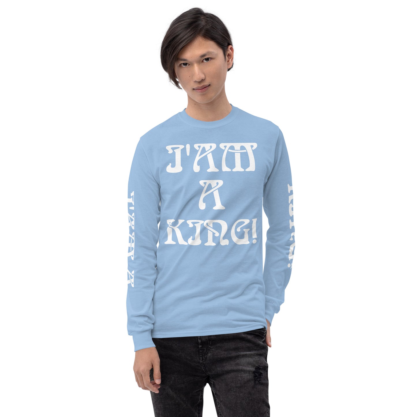 “I’AM A KING!” Men’s Long Sleeve Shirt W/White Font