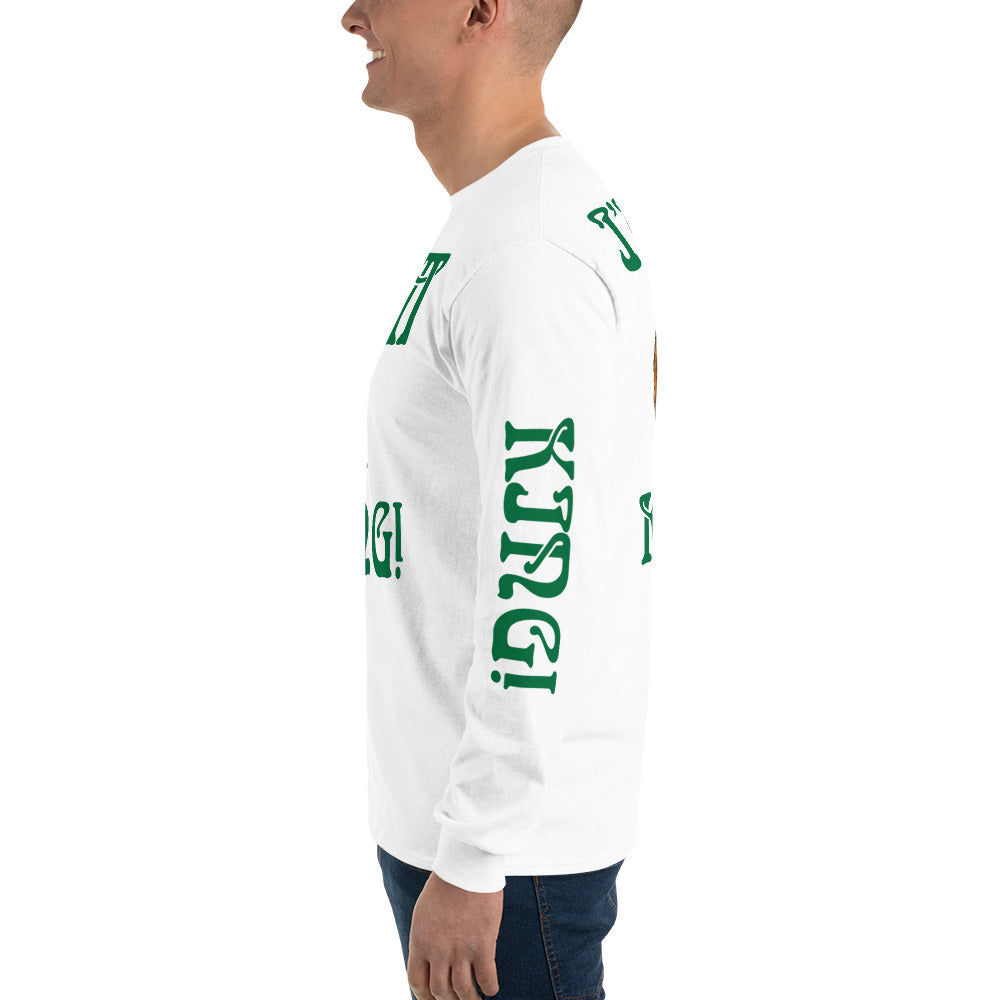 “I’AM A KING!”Men’s Long Sleeve Shirt W/Green Font