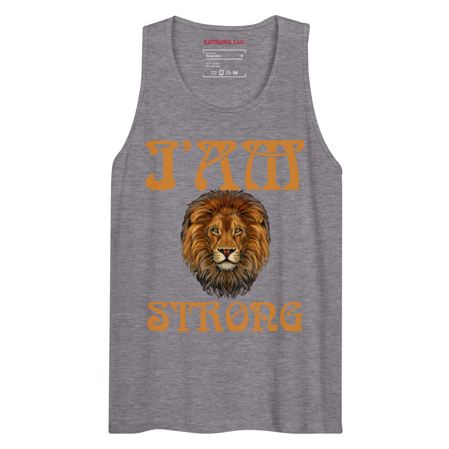 “I’AM STRONG!”Men’s Premium Tank Top W/Bronze Font