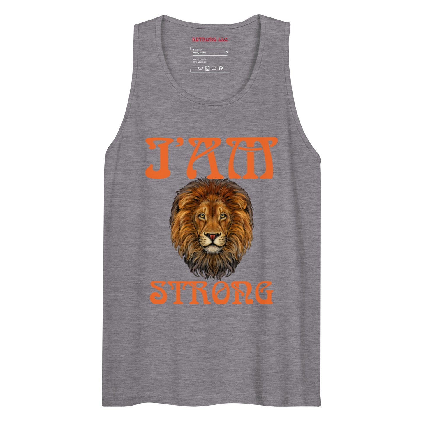 “I’AM STRONG!”Men’s Premium Tank Top W/Orange Font