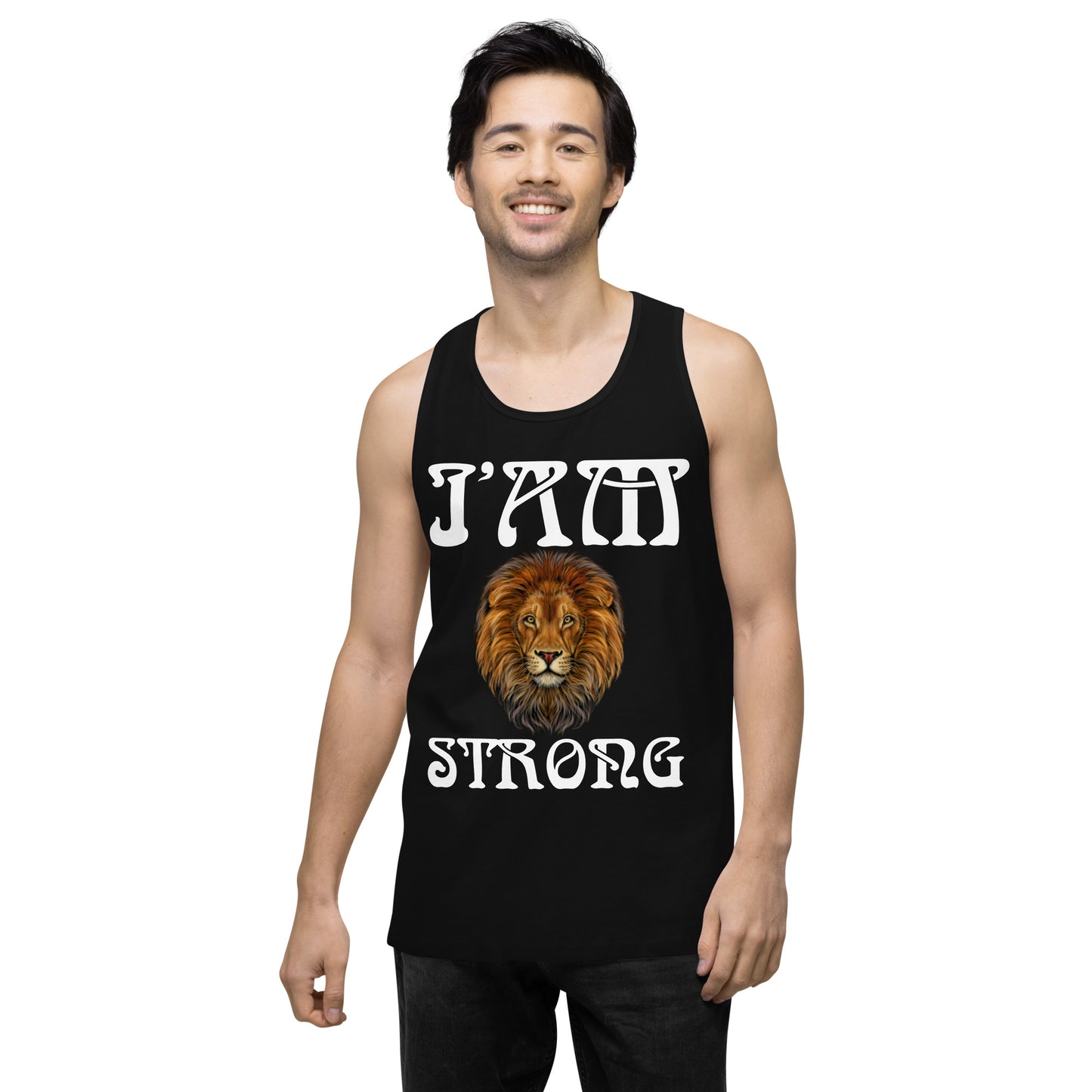 “I’AM STRONG!”Men’s Premium Tank Top W/White Font