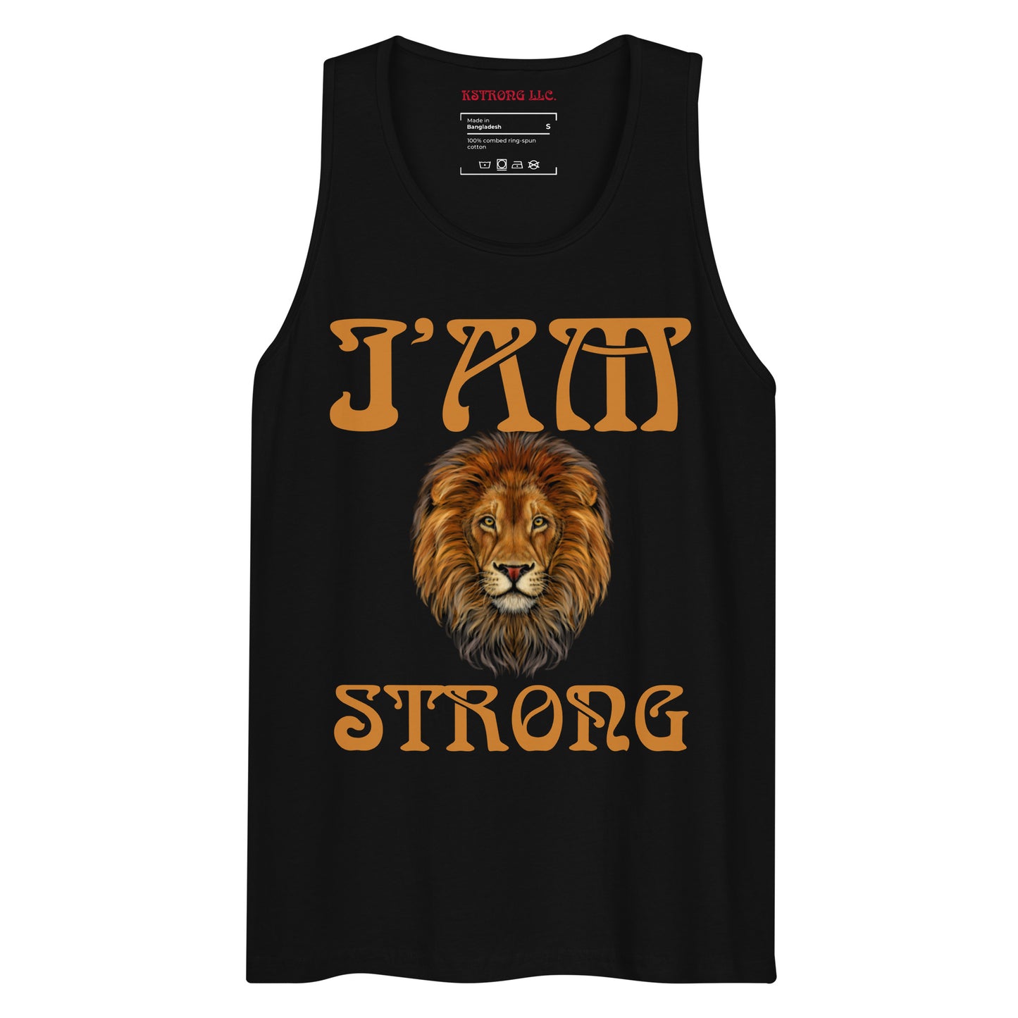 “I’AM STRONG!”Men’s Premium Tank Top W/Bronze Font