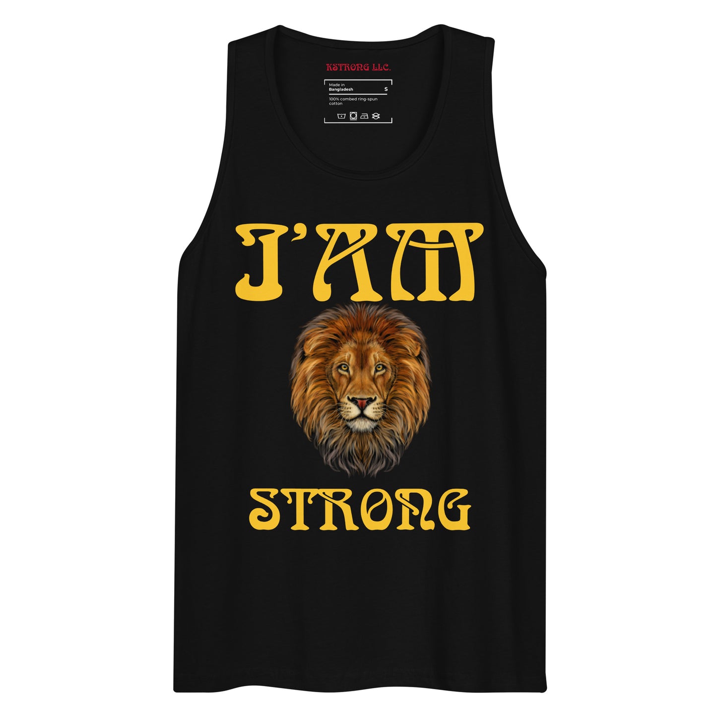 “I’AM STRONG!”Men’s Premium Tank Top W/Yellow Font