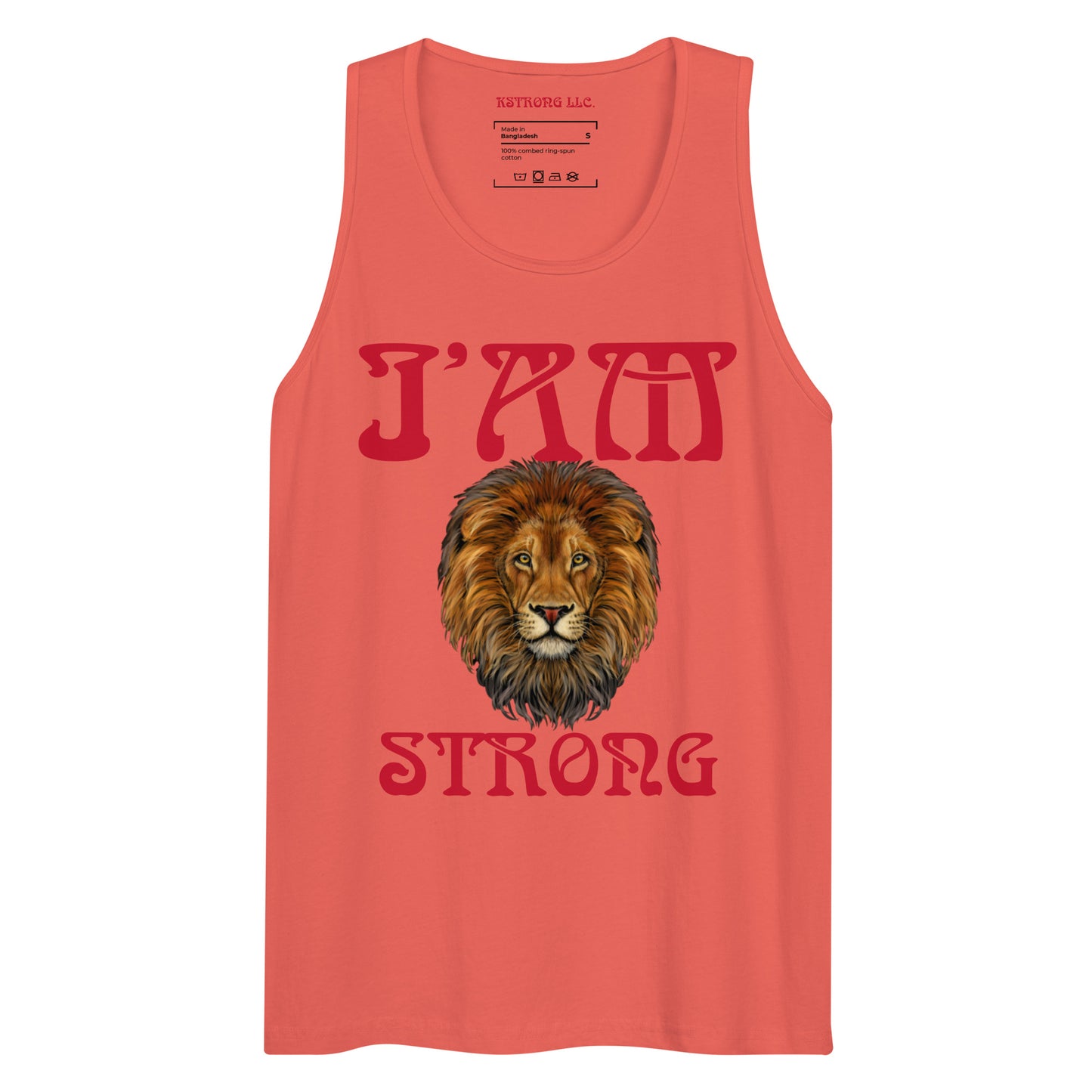 “I’AM STRONG!”Men’s Premium Tank Top W/Red Font