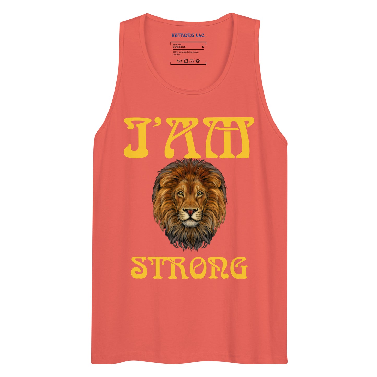 “I’AM STRONG!”Men’s Premium Tank Top W/Yellow Font