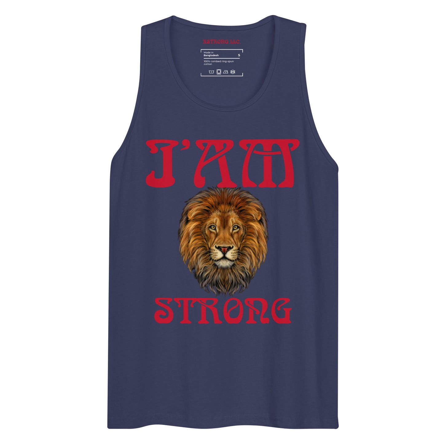 “I’AM STRONG!”Men’s Premium Tank Top W/Red Font