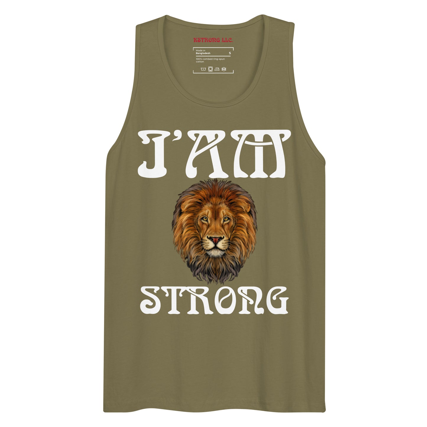 “I’AM STRONG!”Men’s Premium Tank Top W/White Font