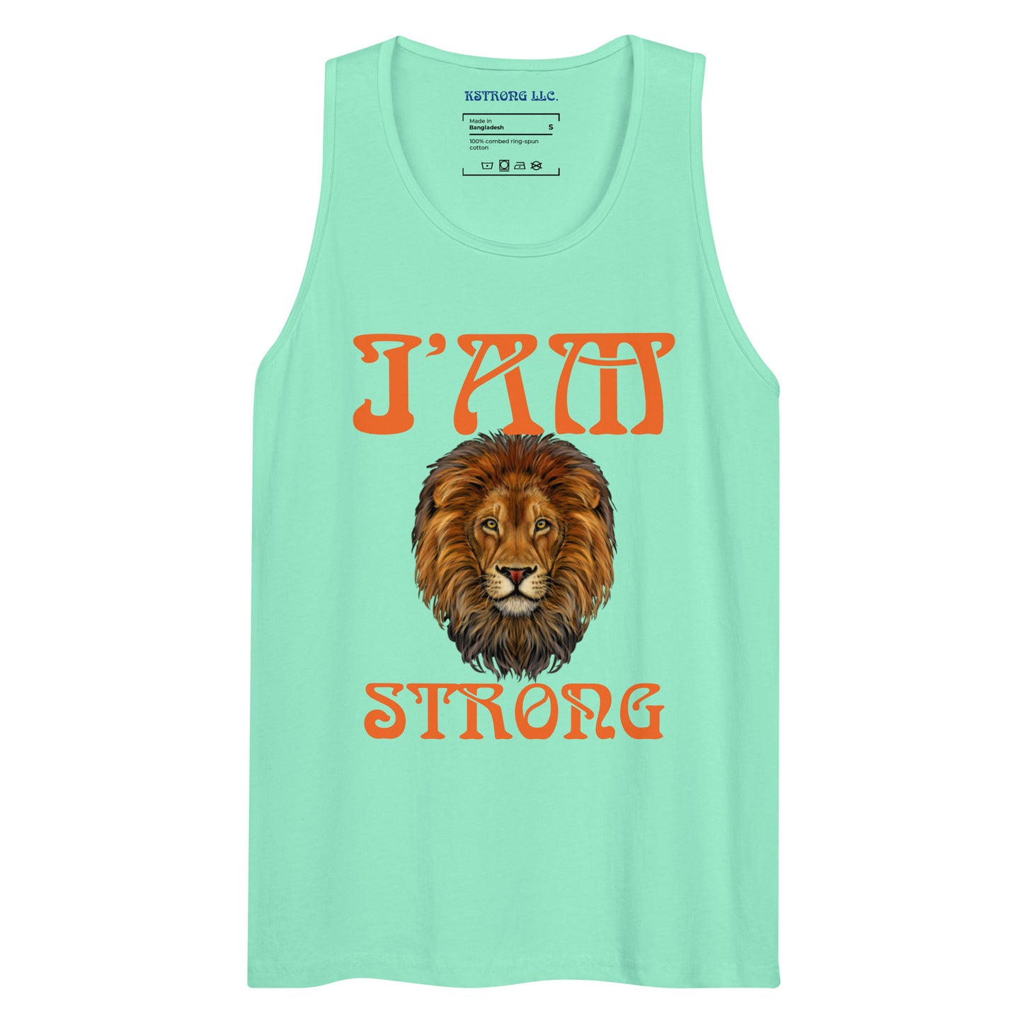 “I’AM STRONG!”Men’s Premium Tank Top W/Orange Font