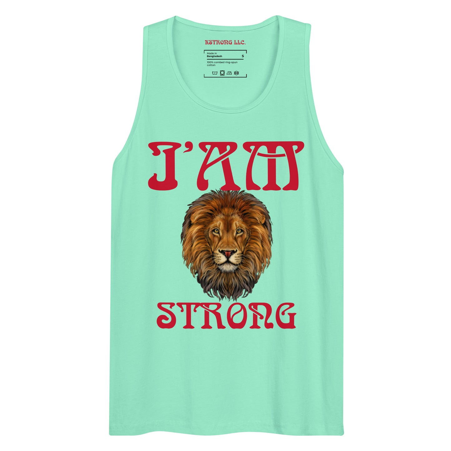 “I’AM STRONG!”Men’s Premium Tank Top W/Red Font