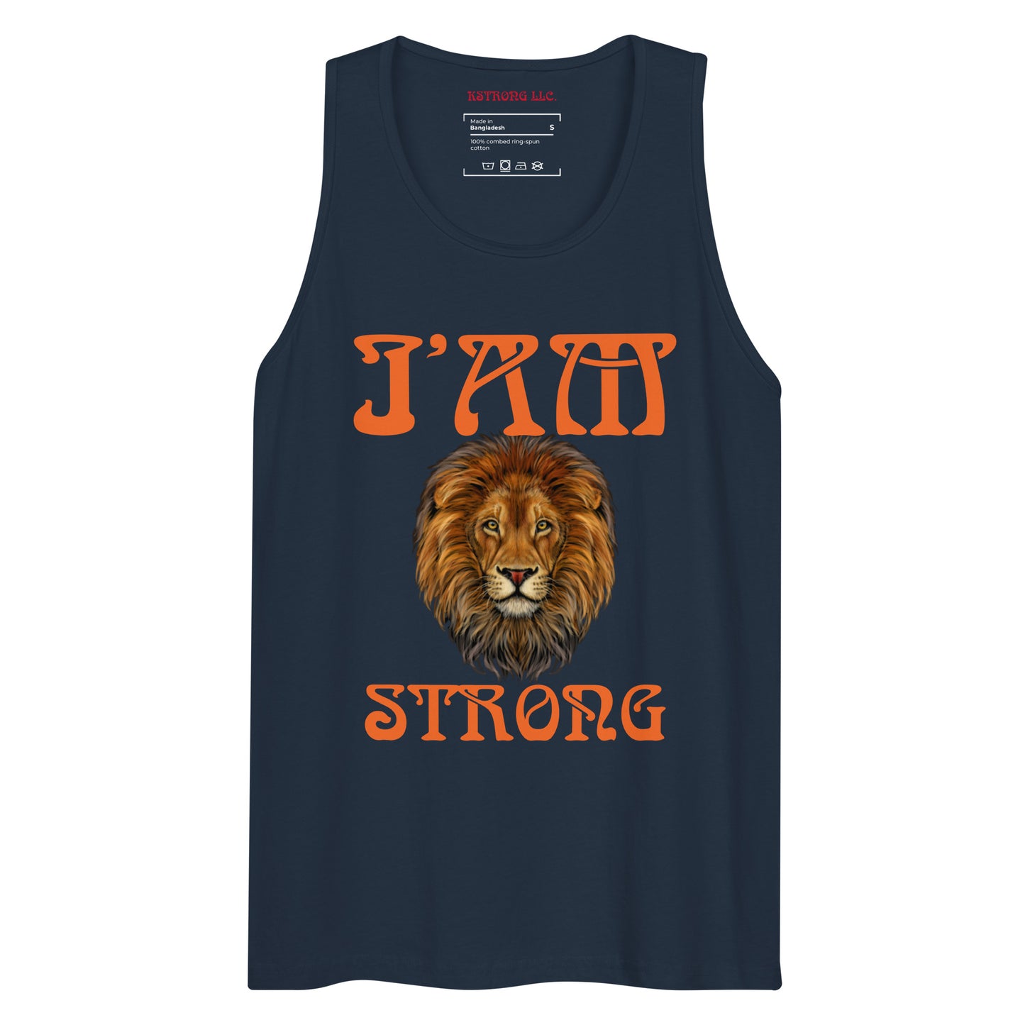 “I’AM STRONG!”Men’s Premium Tank Top W/Orange Font