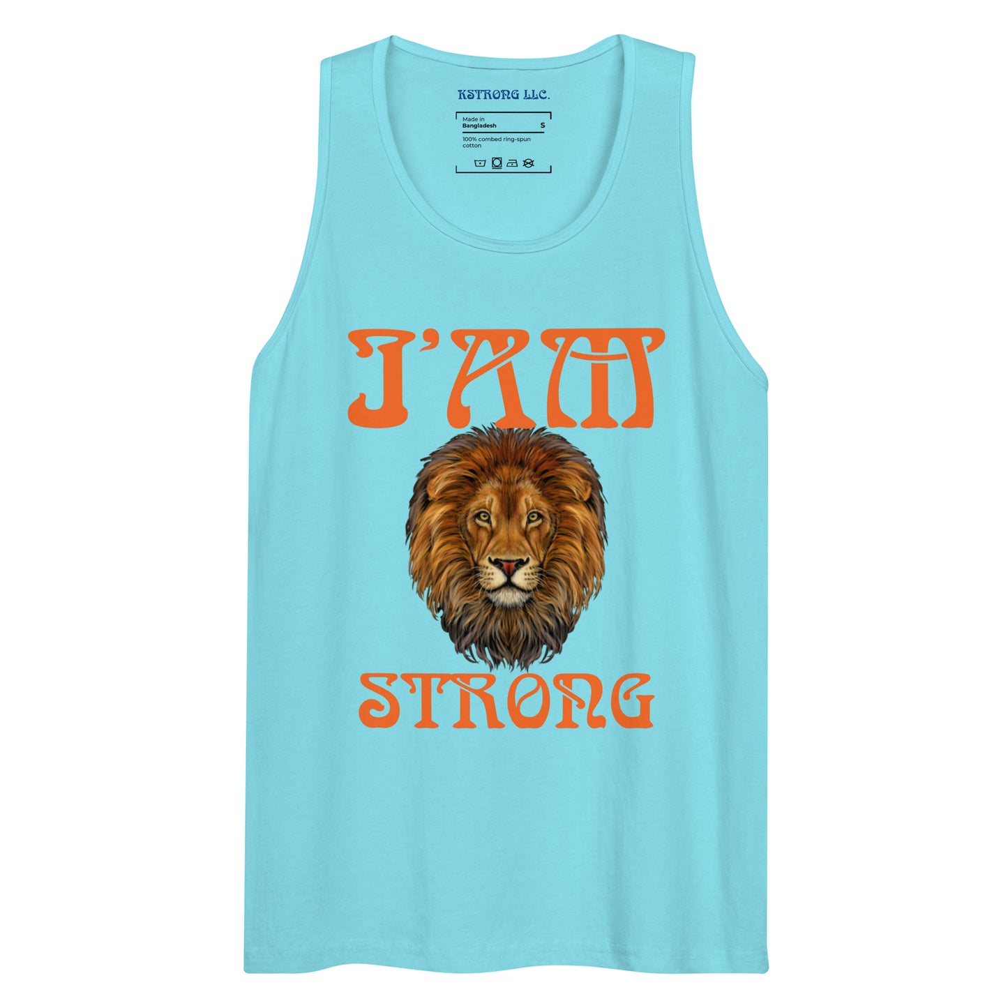 “I’AM STRONG!”Men’s Premium Tank Top W/Orange Font