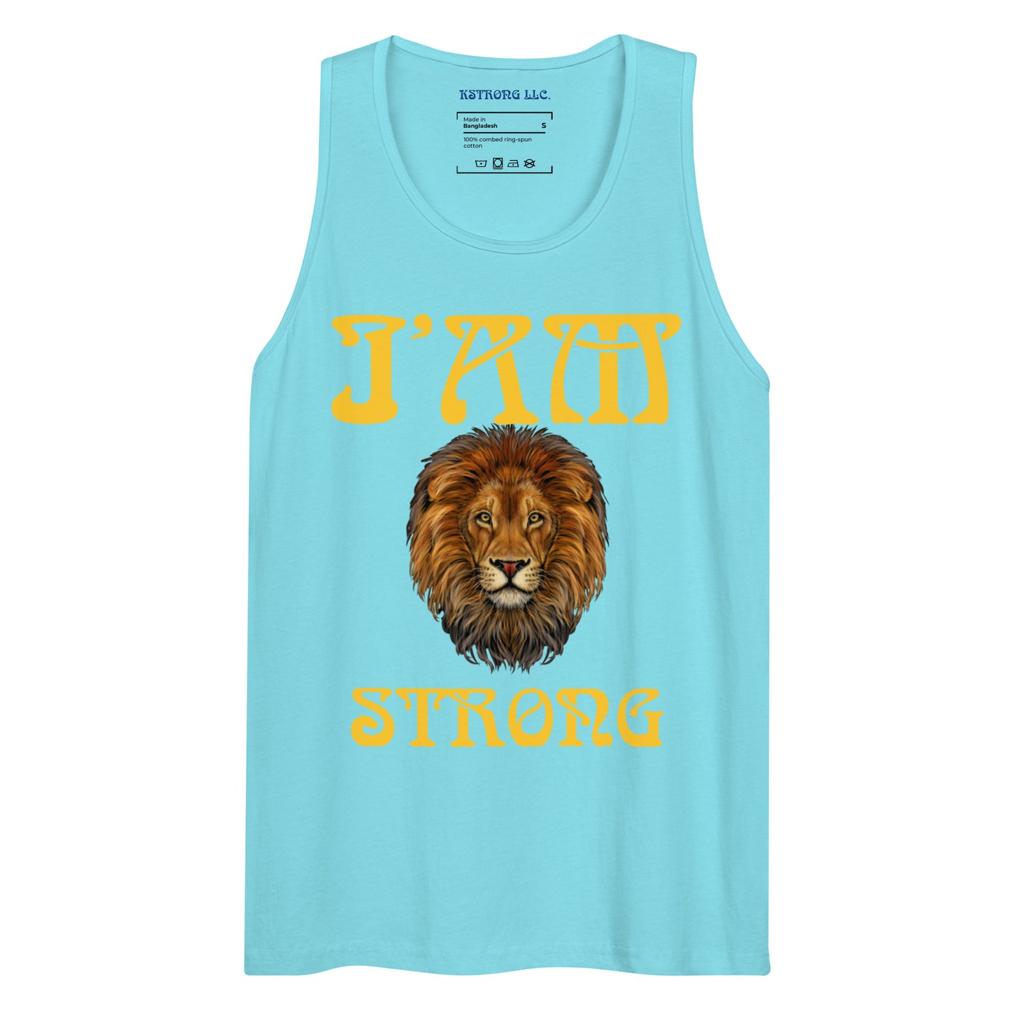 “I’AM STRONG!”Men’s Premium Tank Top W/Yellow Font