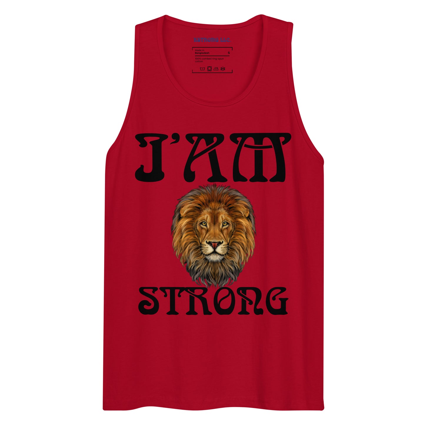 “I’AM STRONG!”Men’s Premium Tank Top W/Black Font