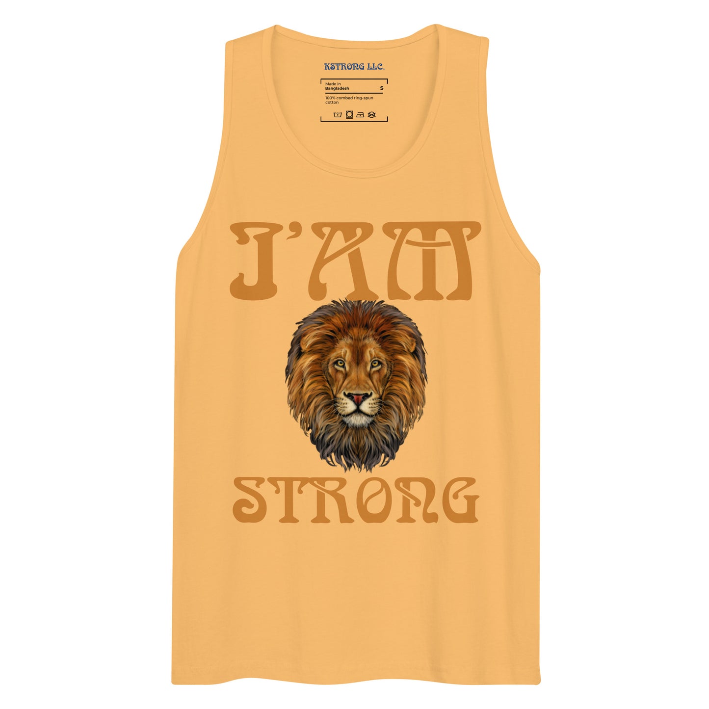 “I’AM STRONG!”Men’s Premium Tank Top W/Bronze Font