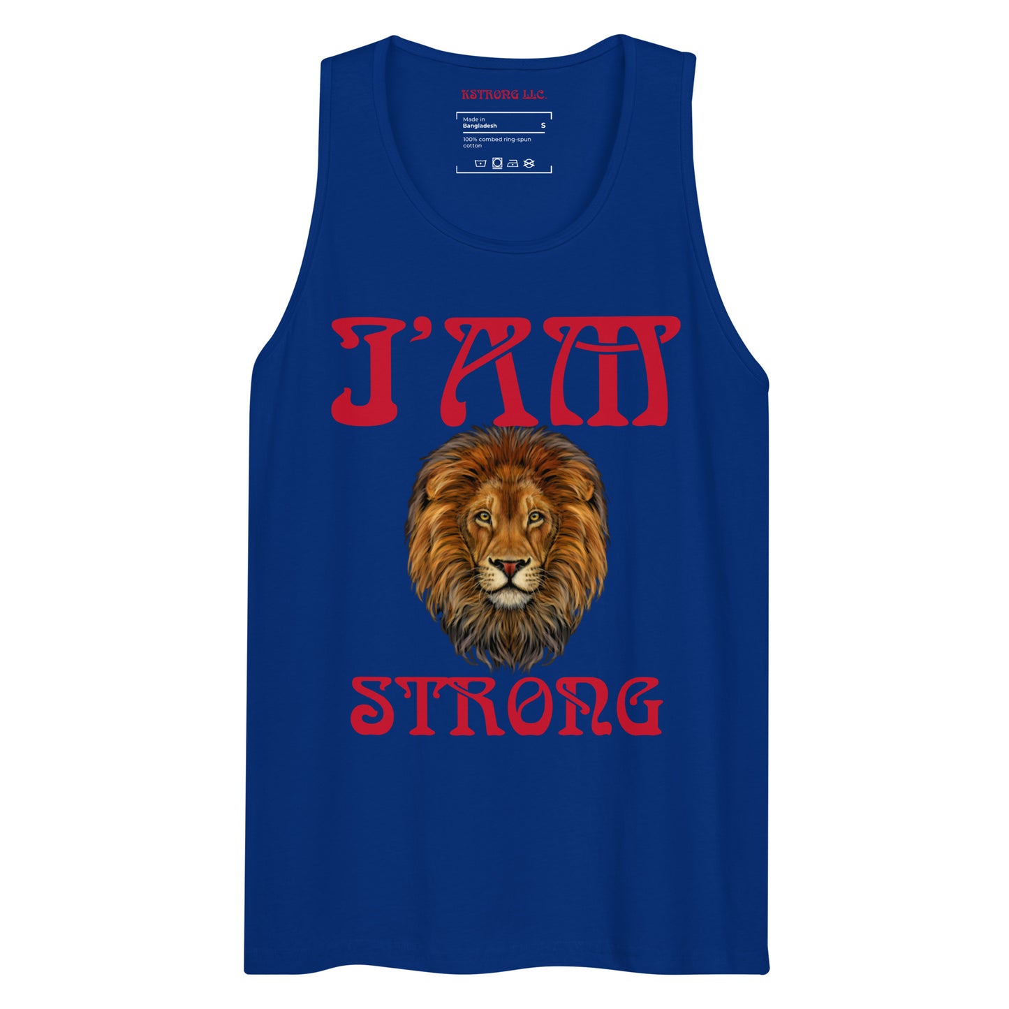 “I’AM STRONG!”Men’s Premium Tank Top W/Red Font