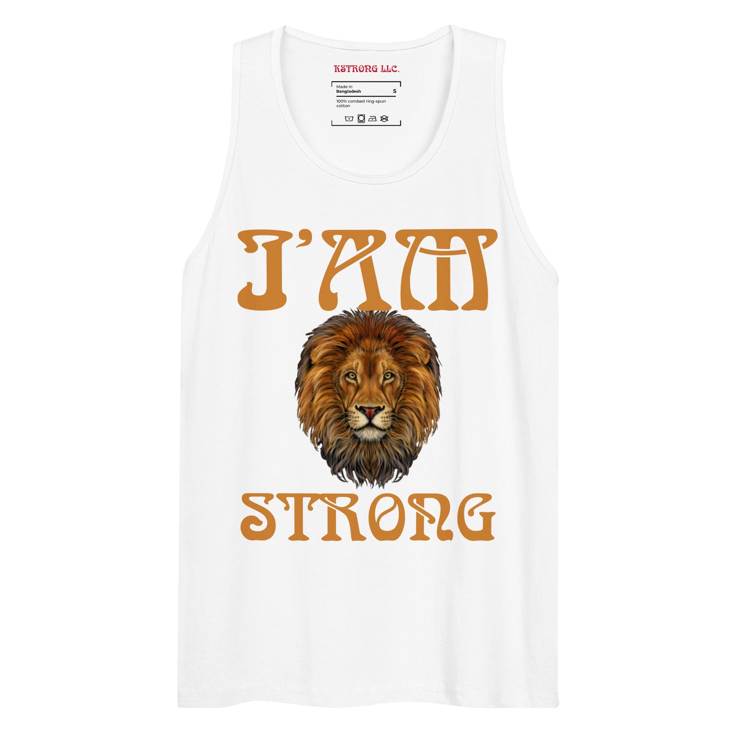 “I’AM STRONG!”Men’s Premium Tank Top W/Bronze Font