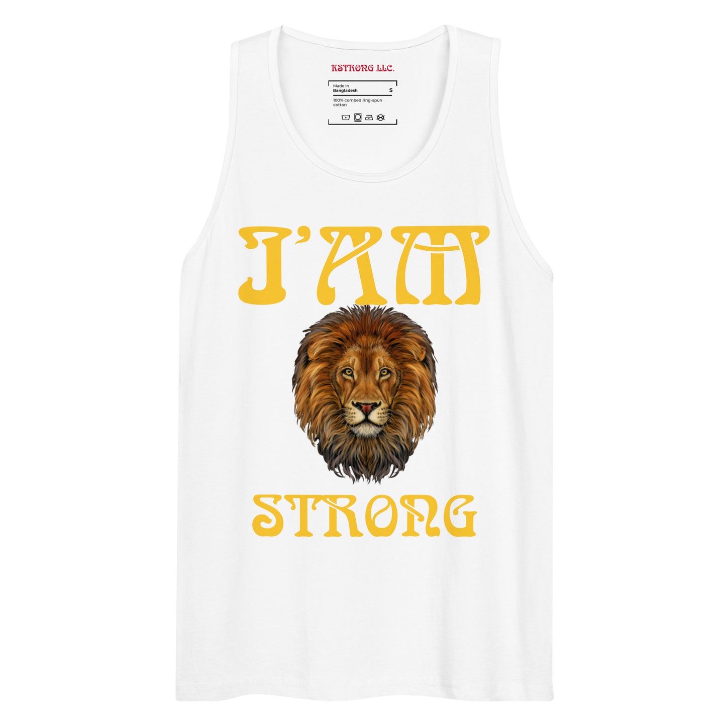 “I’AM STRONG!”Men’s Premium Tank Top W/Yellow Font