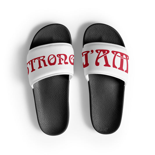 “I’AM STRONG” Men’s Slides W/Red Font
