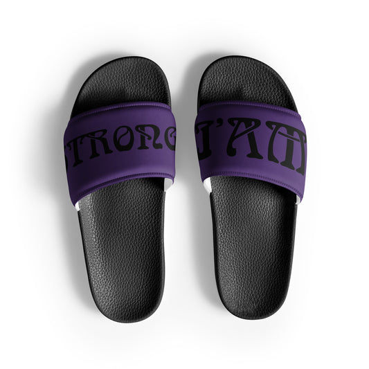 “I’AM STRONG” Purple Men’s Slides W/Black Font