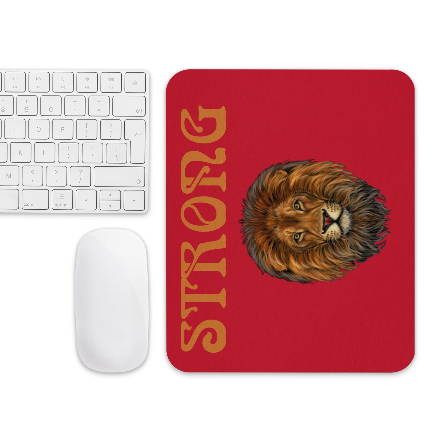 “STRONG”Red Mouse Pad W/Bronze Font