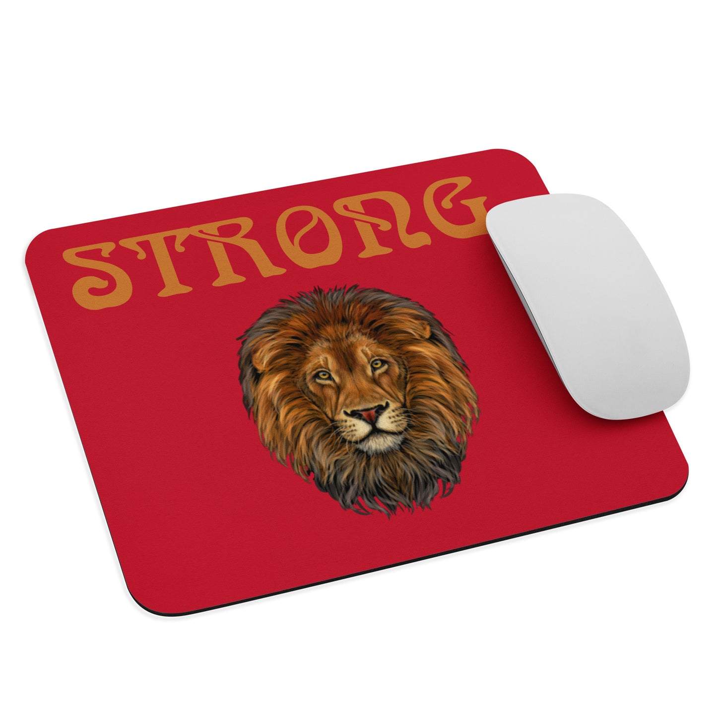 “STRONG”Red Mouse Pad W/Bronze Font