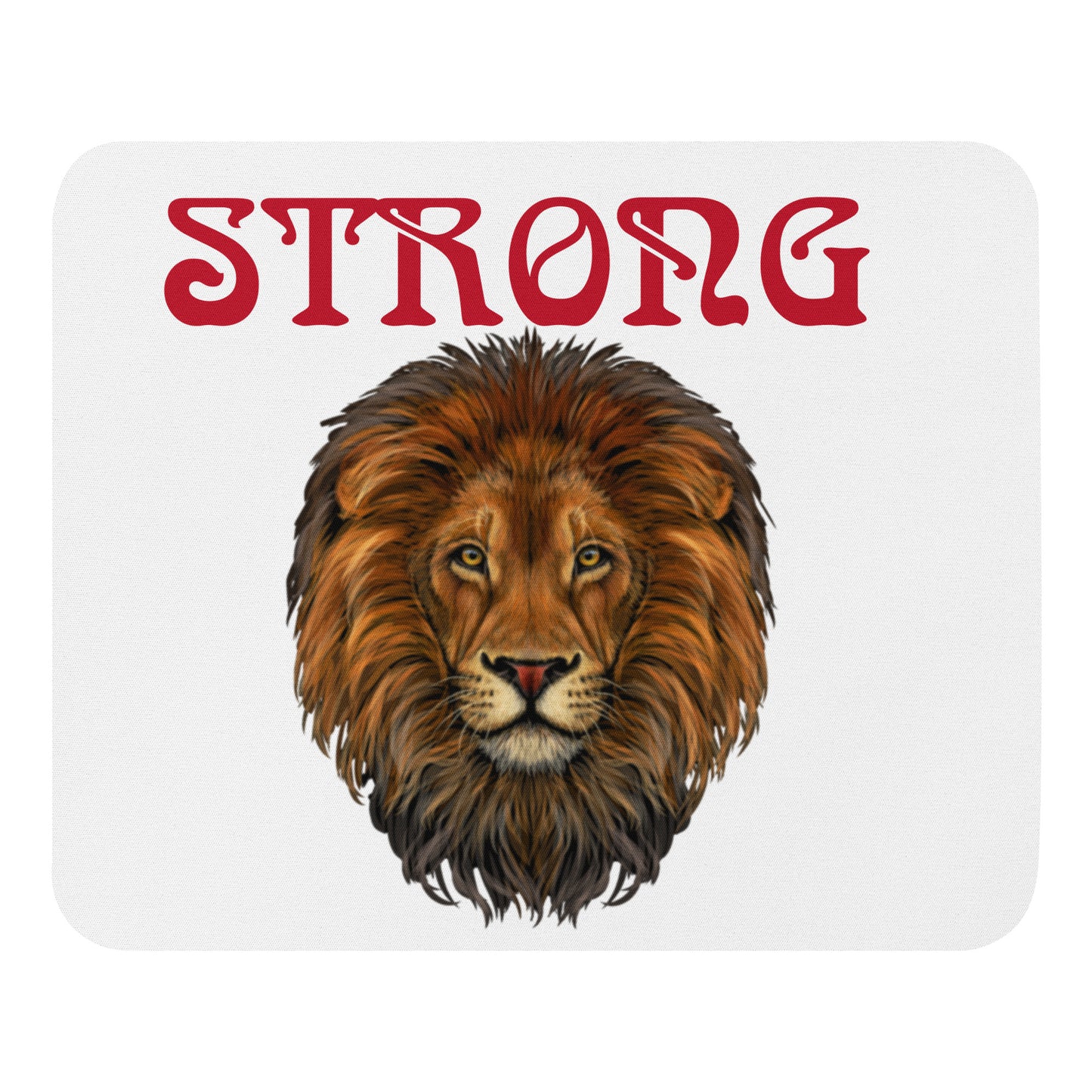 "STRONG"White Mouse Pad W/Red Font