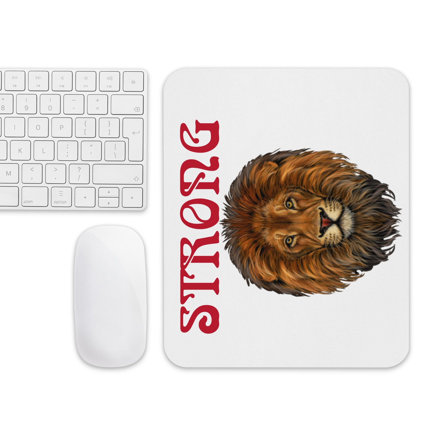 "STRONG"White Mouse Pad W/Red Font