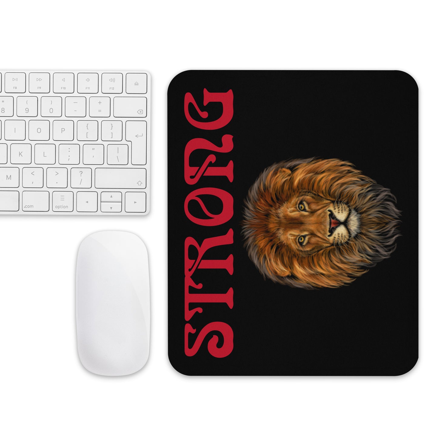 “STRONG”Black Mouse Pad W/Red Font