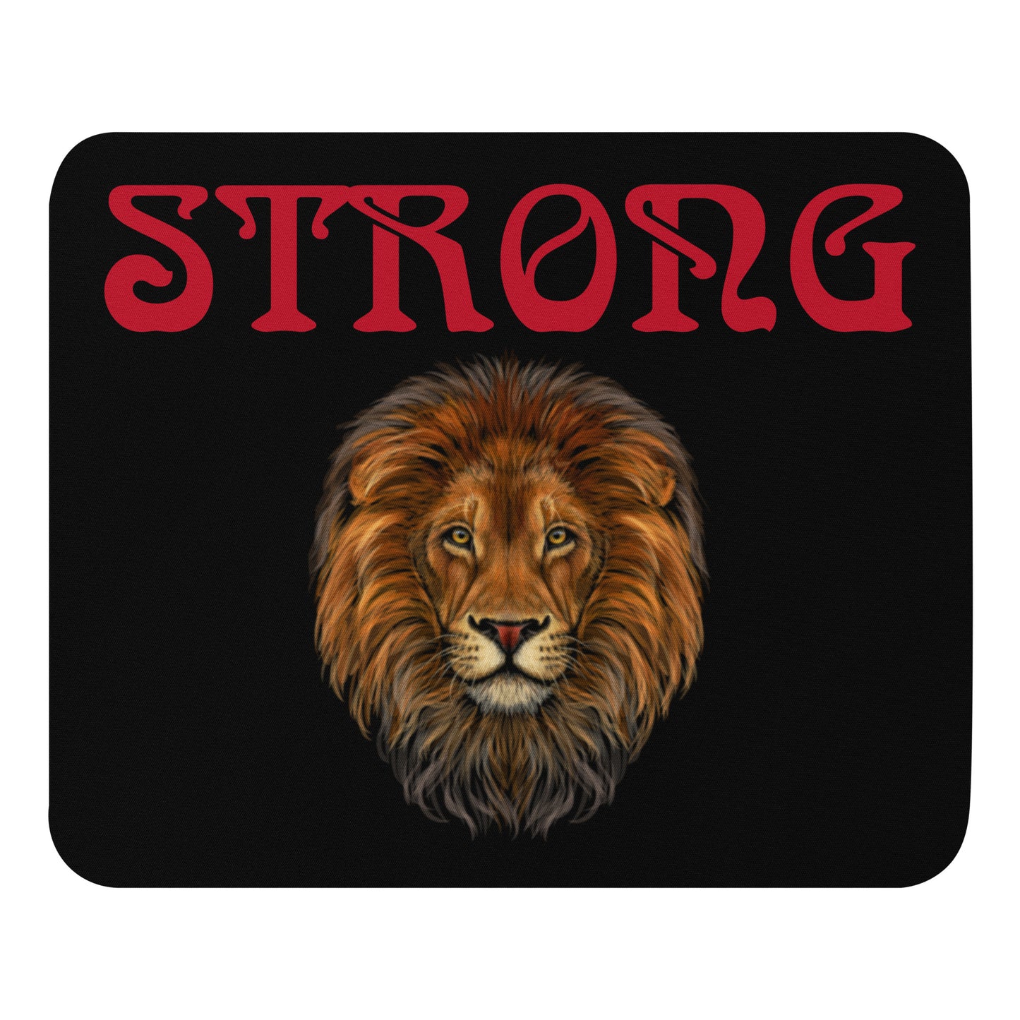 “STRONG”Black Mouse Pad W/Red Font