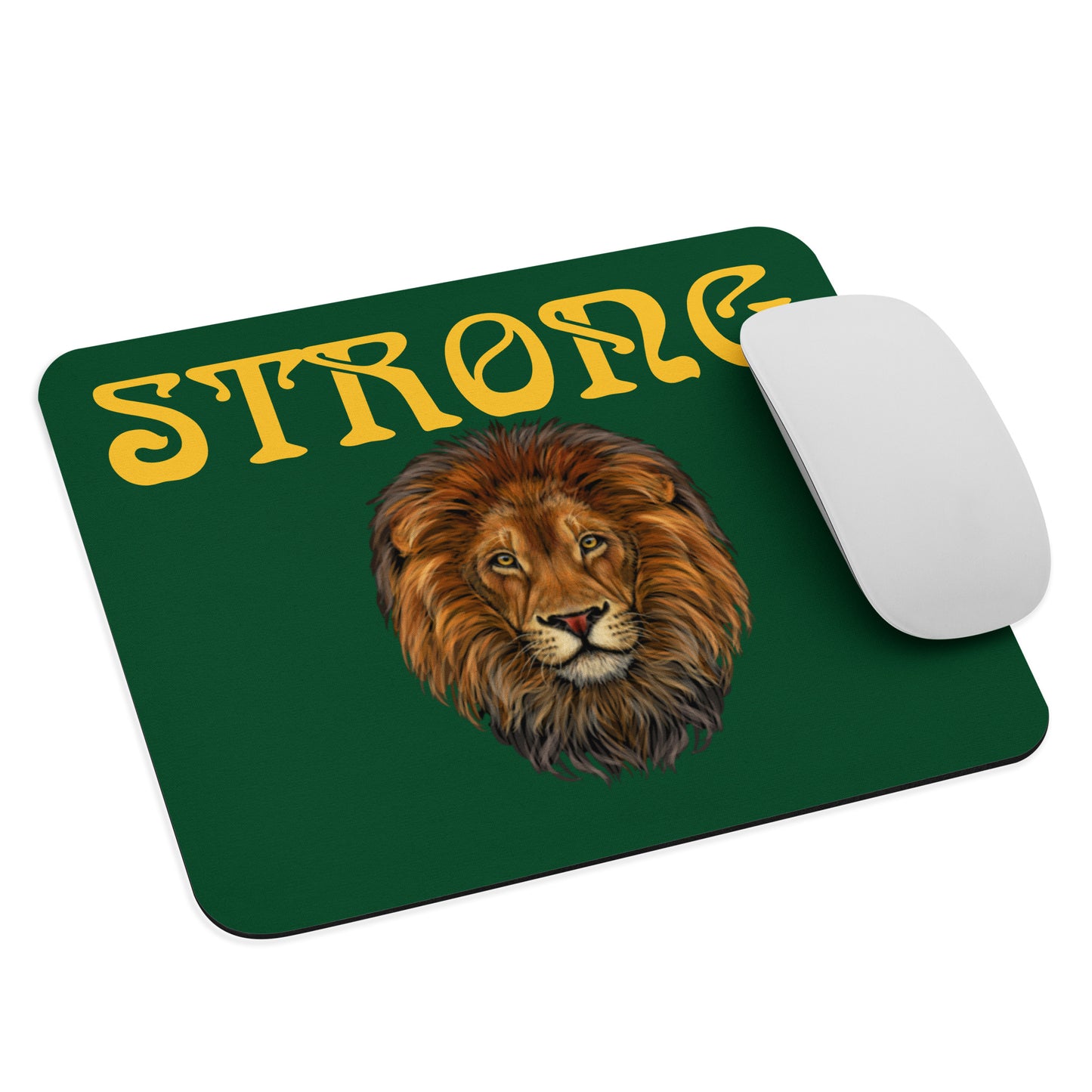 “STRONG”Green Mouse Pad W/Yellow Font