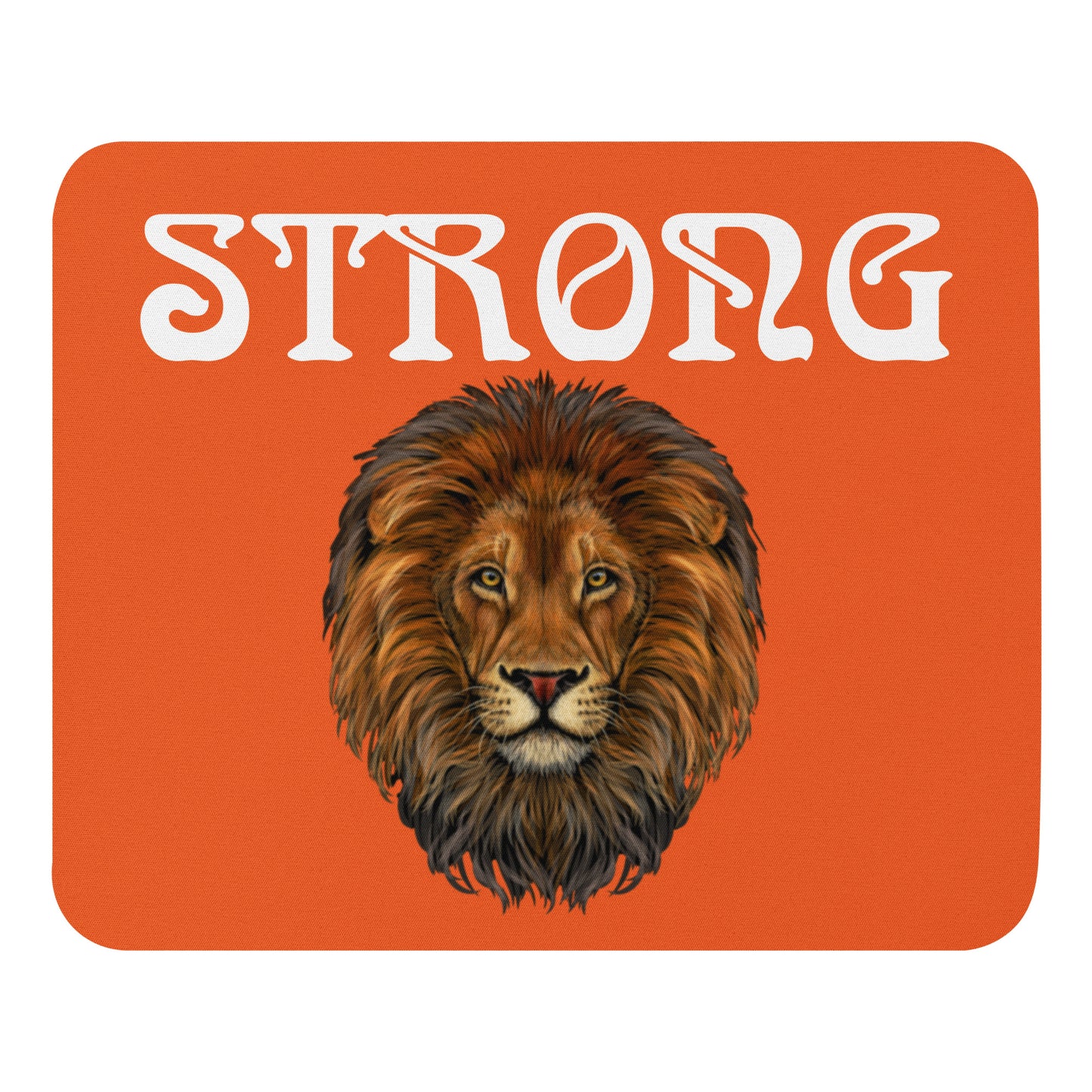 “STRONG”Orange Mouse Pad W/White Font