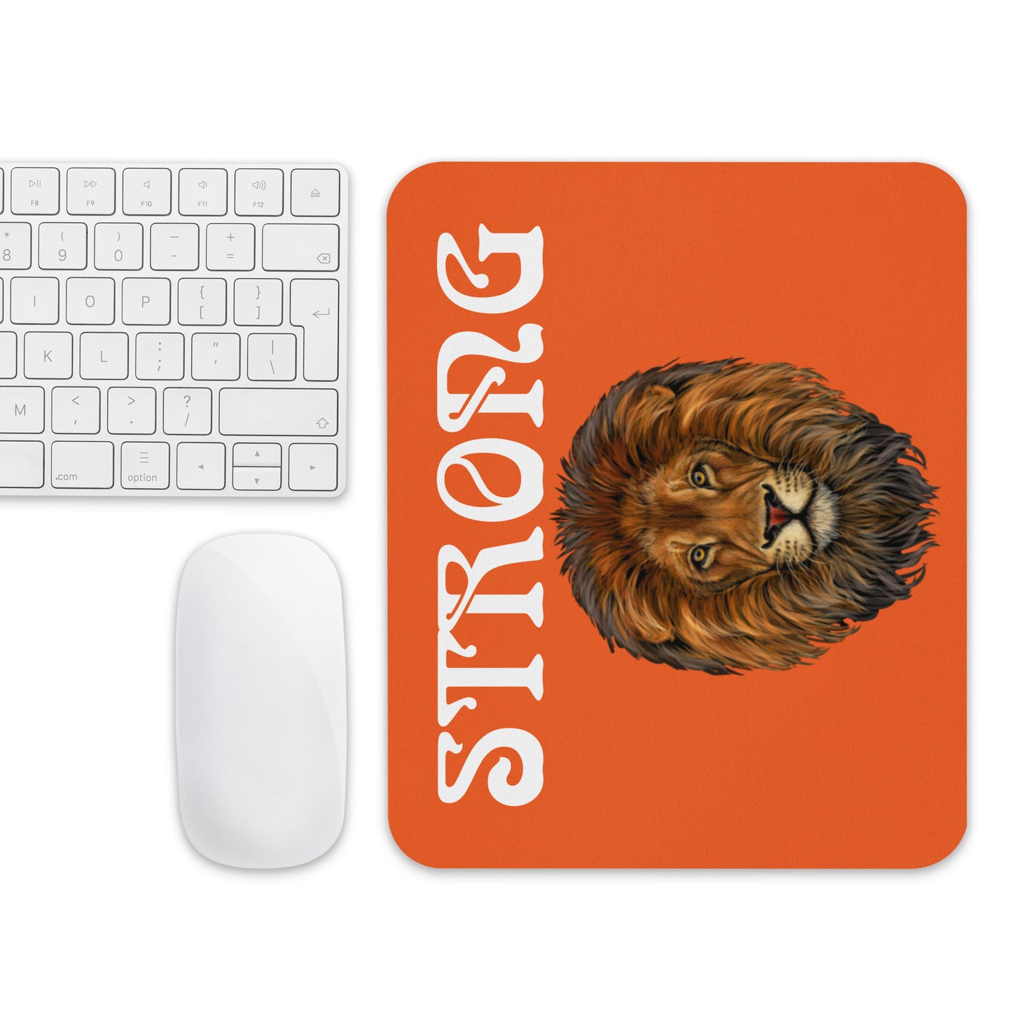 “STRONG”Orange Mouse Pad W/White Font