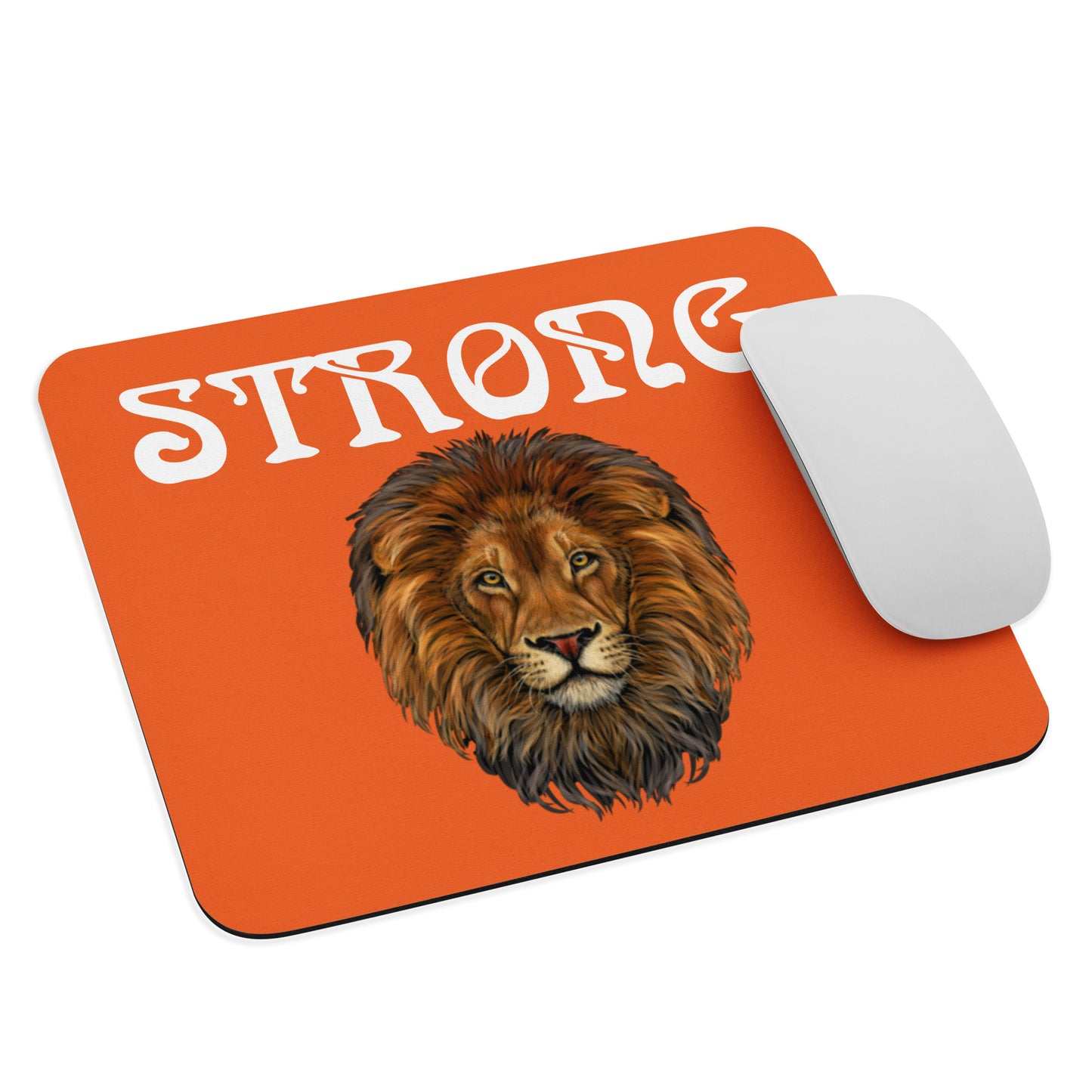 “STRONG”Orange Mouse Pad W/White Font