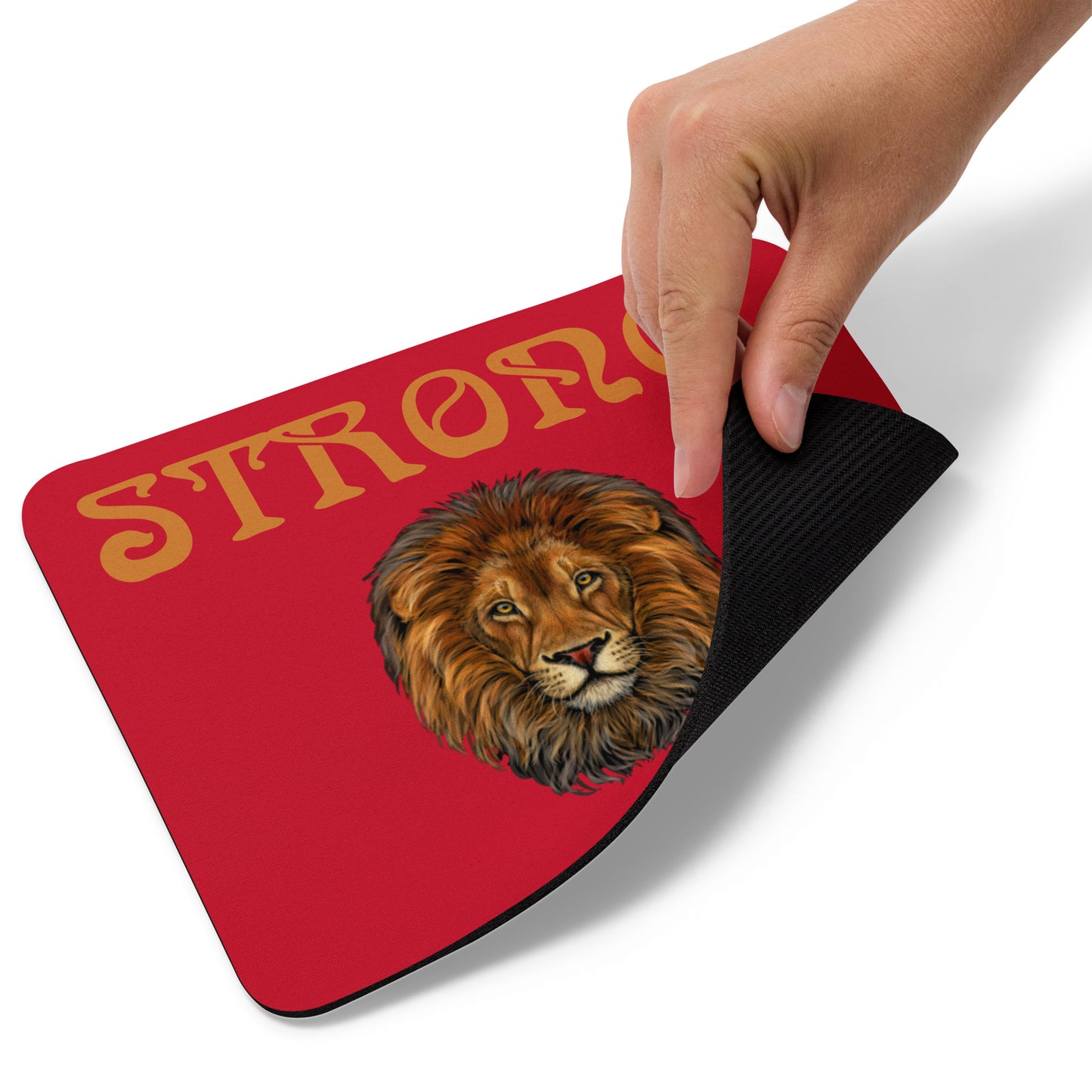 “STRONG”Red Mouse Pad W/Bronze Font