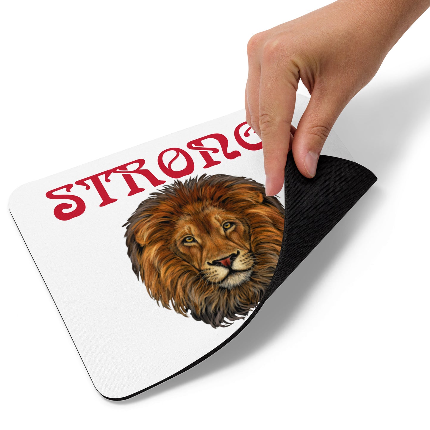 "STRONG"White Mouse Pad W/Red Font