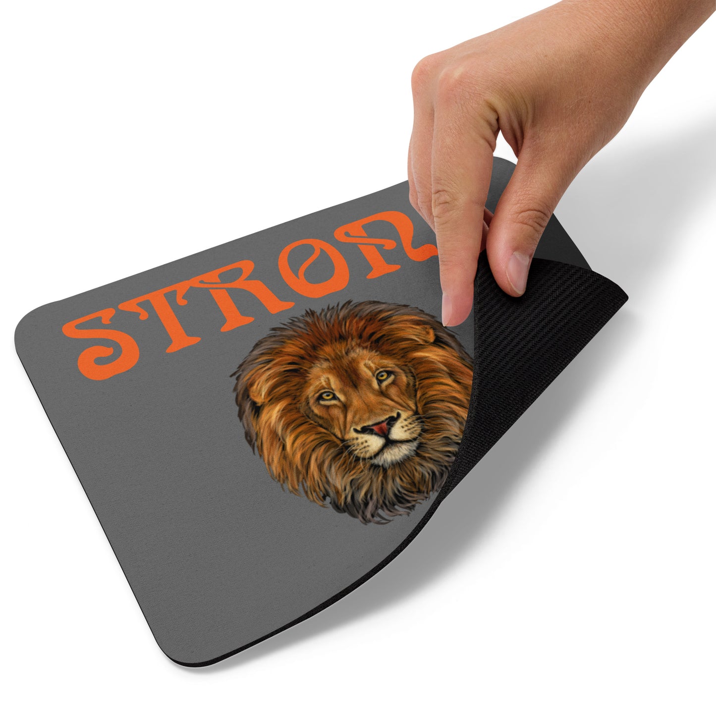 “STRONG”Grey Mouse Pad W/Orange Font