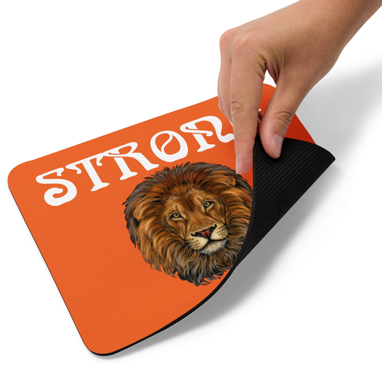 “STRONG”Orange Mouse Pad W/White Font