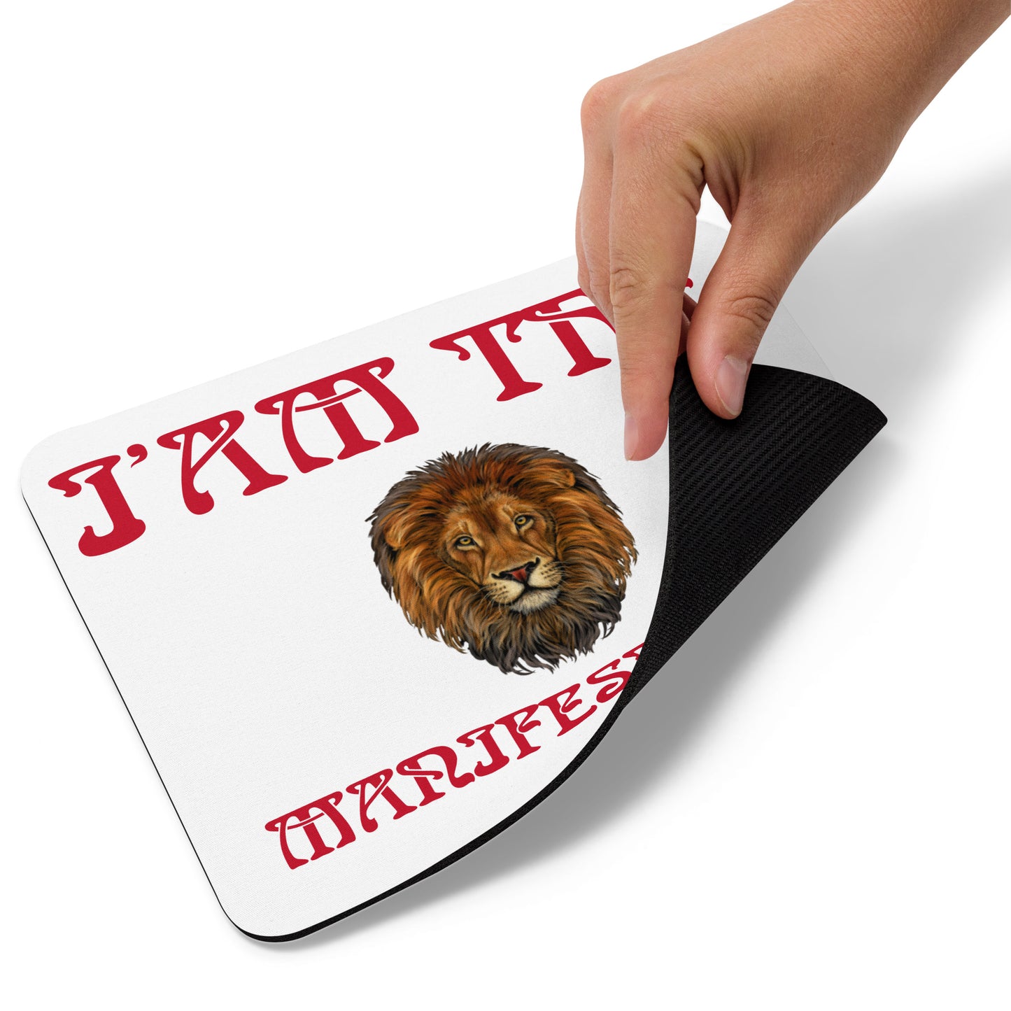 “I’AM THE MANIFESTATION!”White Mouse Pad W/Red Font