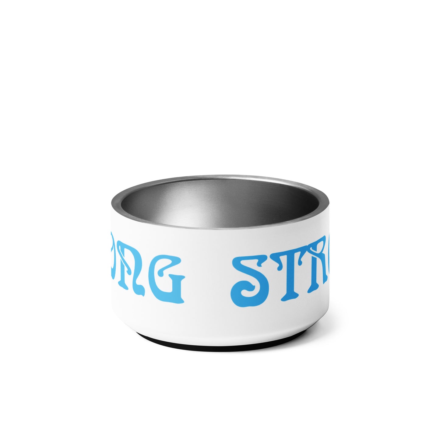 “STRONG” Pet Bowl W/SkyBlue Font