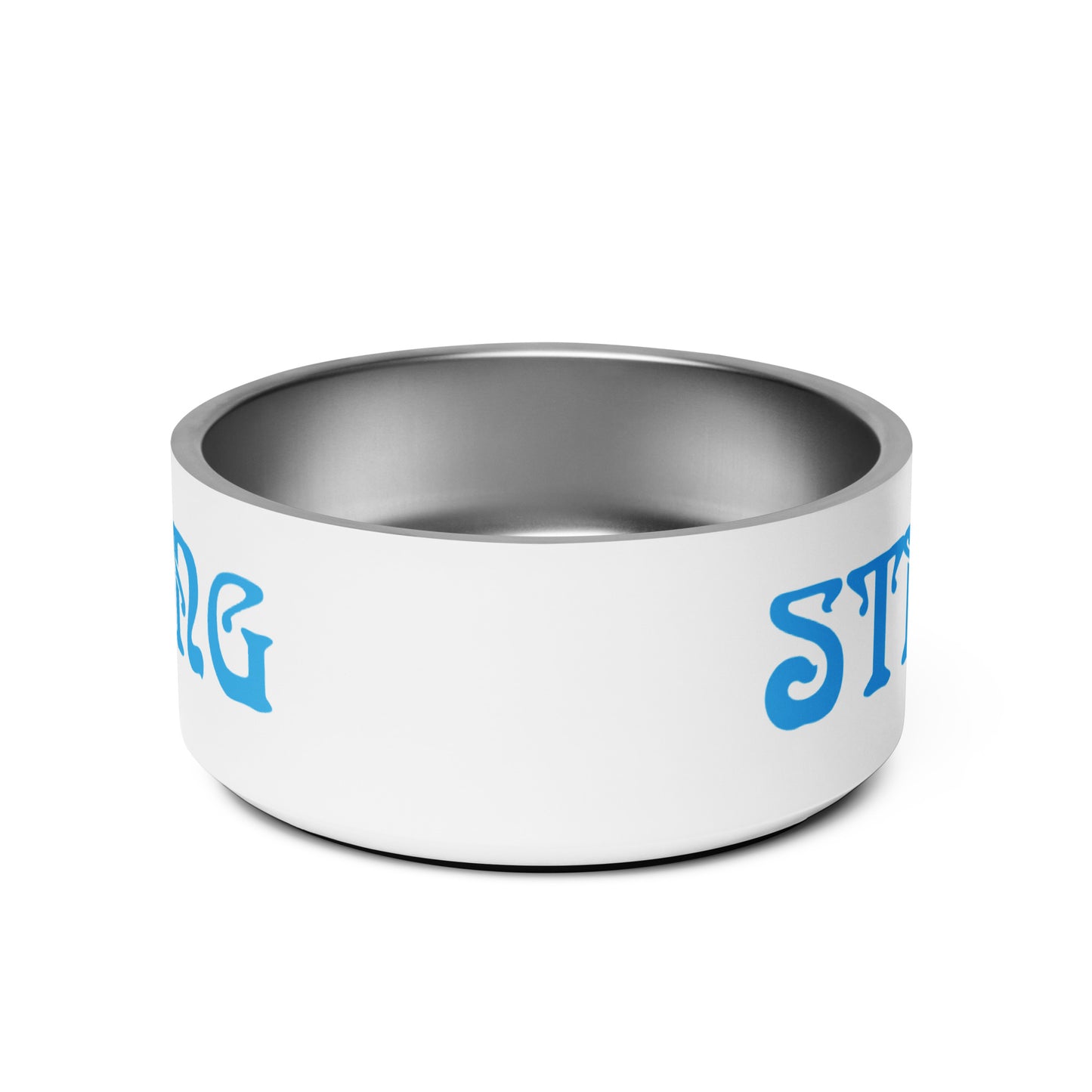 “STRONG” Pet Bowl W/SkyBlue Font