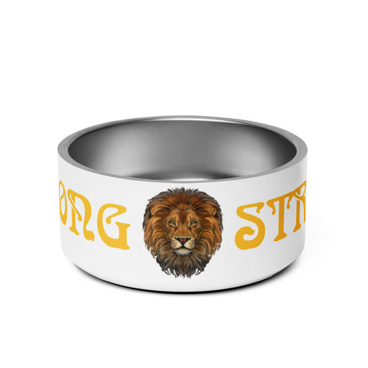 “STRONG” Pet Bowl W/Yellow Font