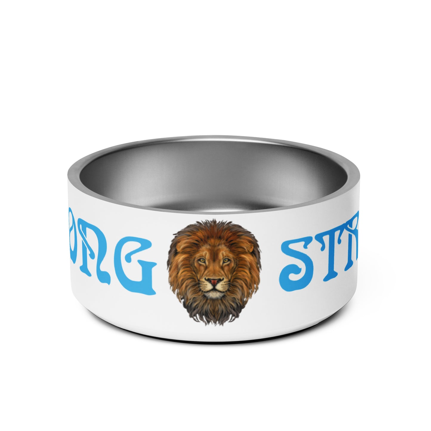 “STRONG” Pet Bowl W/SkyBlue Font