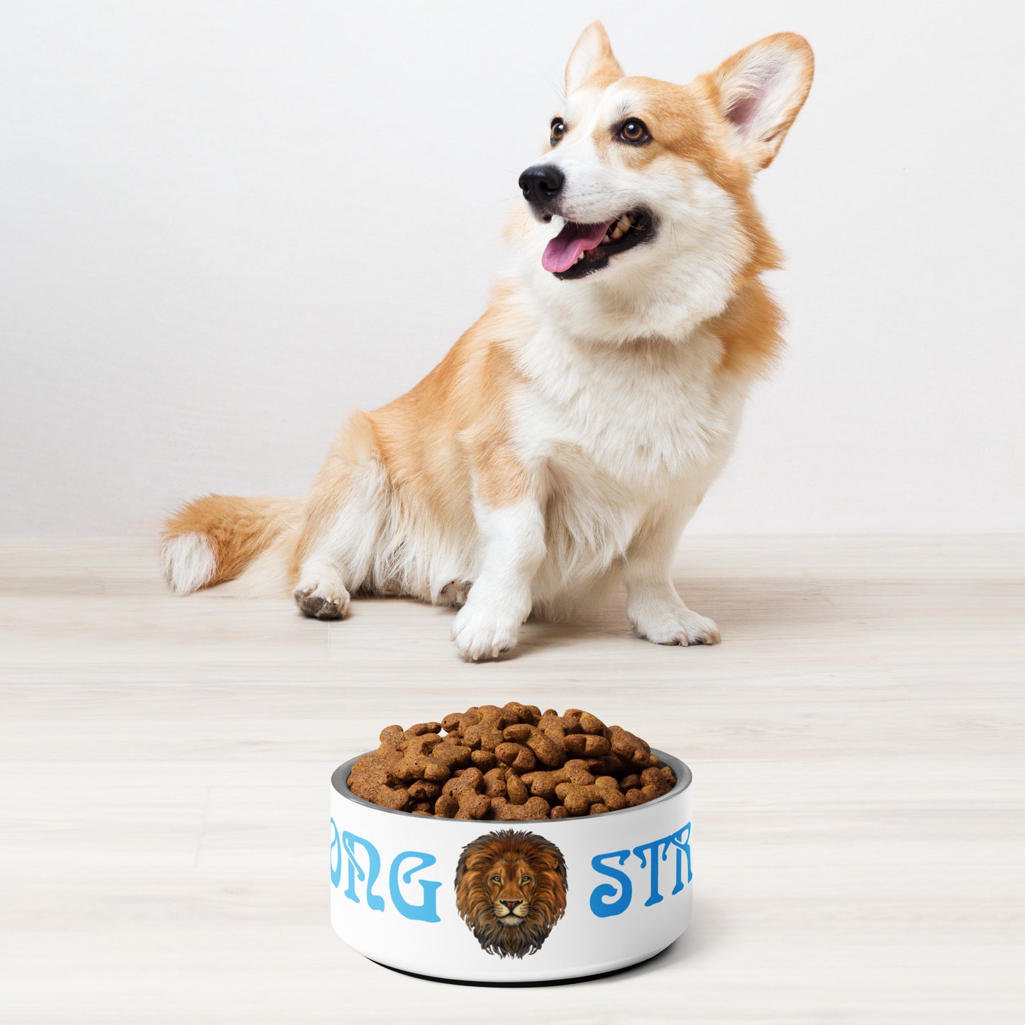 “STRONG” Pet Bowl W/SkyBlue Font