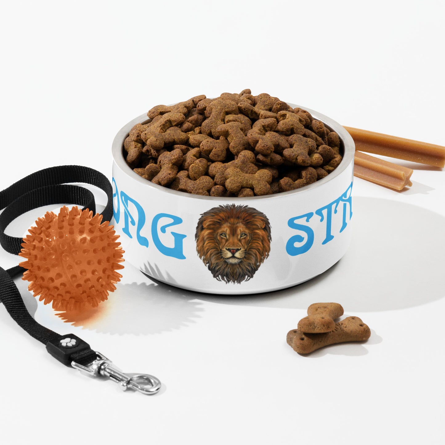 “STRONG” Pet Bowl W/SkyBlue Font