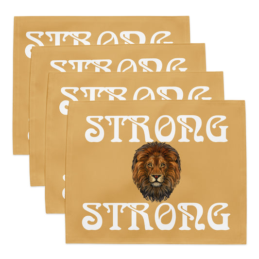 “STRONG”Fawn Placemat Set W/White Font