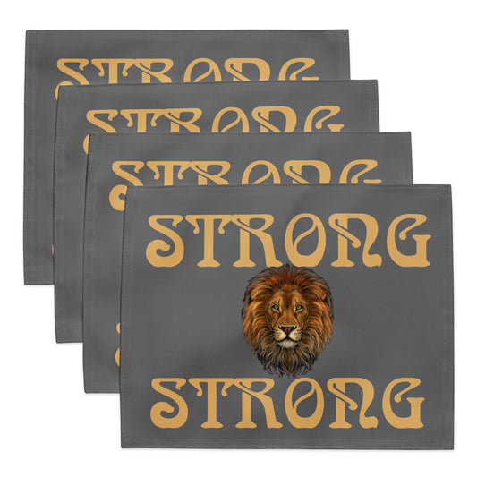 “STRONG”Grey Placemat Set W/Bronze Font
