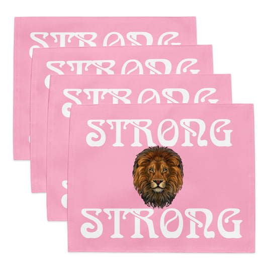 “STRONG”Cotton Candy Placemat Set W/White Font